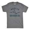 Mens Hooked On My Grandkids T Shirt Funny Fishing Grandpa Novelty Graphic Tee
