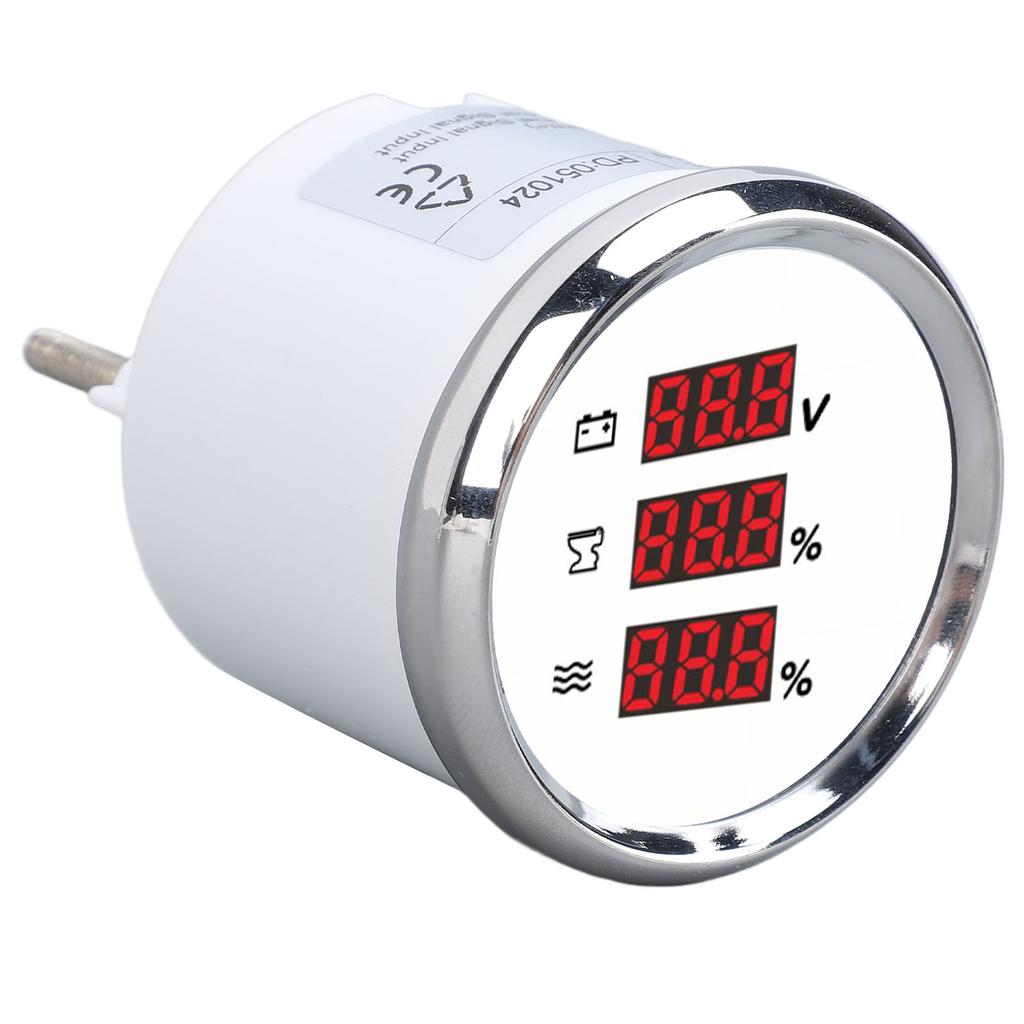 52mm Digital Voltage Sewage Water Level Gauge Waterproof Red Backlight Secure Connection Sewage Water Level Voltmeter