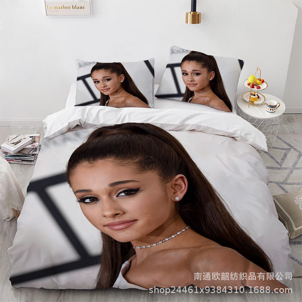 Three-Piece 3D Digital Printing Arianagrande Quilt Cover Home Textile Four-Piece Set