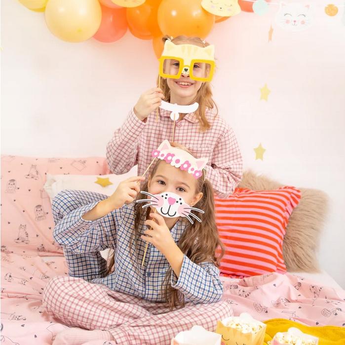 Photo Props For Pictures Colorful Kittens Cats Birthday Party Photo Booth 14 Pcs