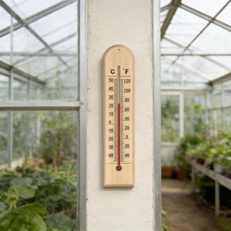 Wall Mountable Wooden Temperature Gauge Accurate -40℃ To 50℃ with Safe Kerosene Solution Large Display Area for Easy Installation