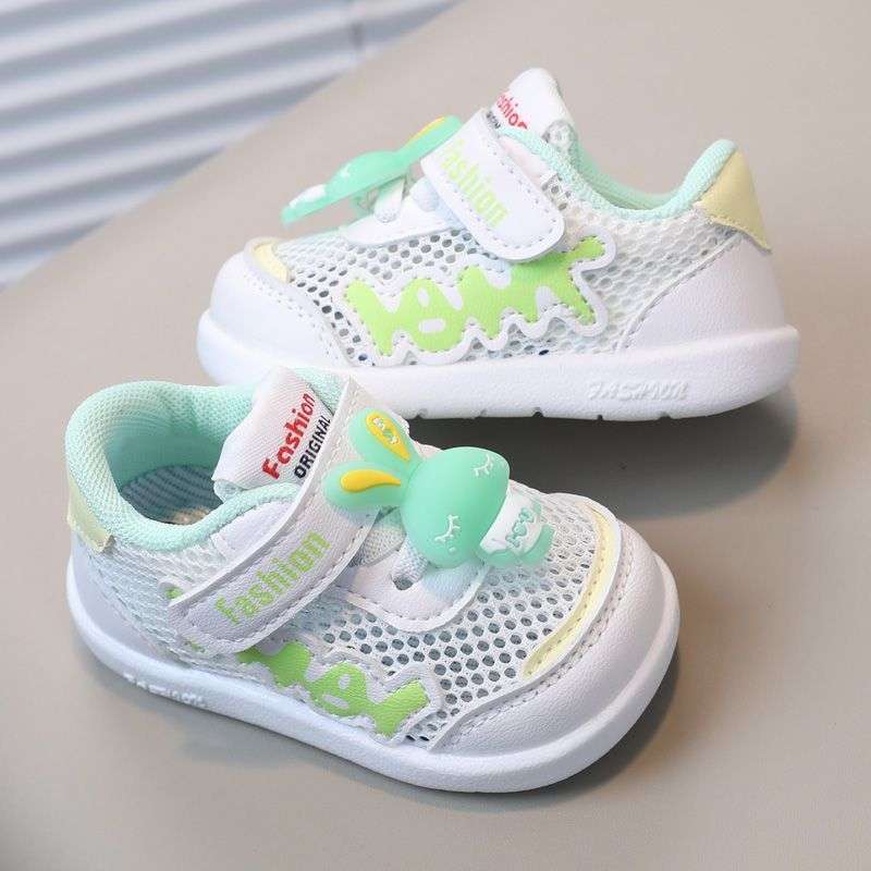 2025 spring and autumn baby shoes summer hollow breathable mesh shoes soft-soled sports board shoes infant toddler boys and girls