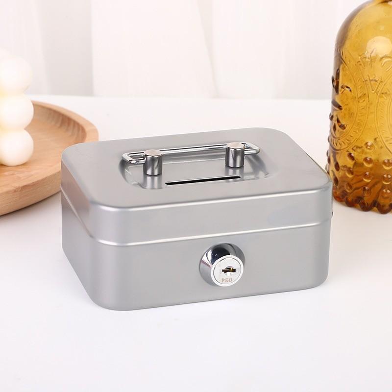 Metal Locking Storage Box With Key For Coins And Small Items Home Organization