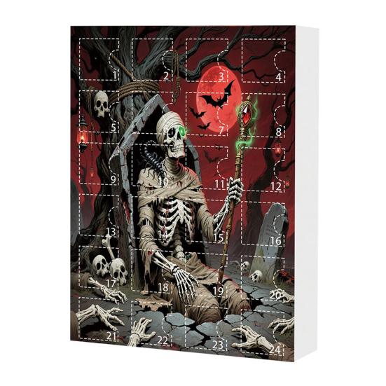 Halloweenský adventní kalendář 24 dní odpočítávání do Halloweenu Dekorace 24 ks Strašidelné panenky Sběratelské figurky Dárky pro děti, teenagery, dospělé