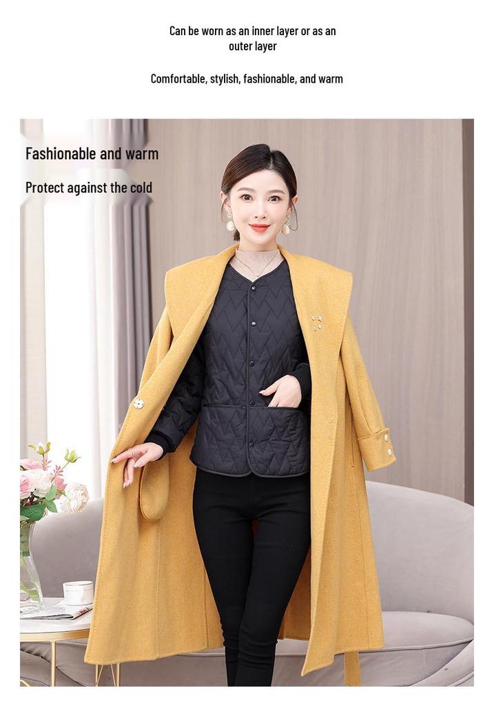 Women's Lightweight Cotton Padded Jacket with Velvet Lining - 2025 Trendy Short Style