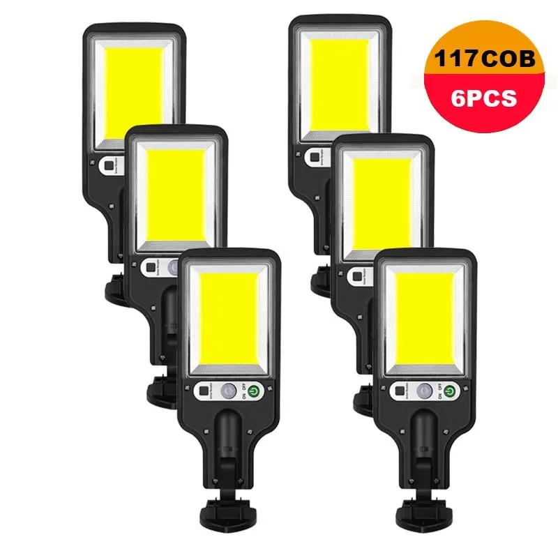 1-6Pcs Outdoor Solar Lights 3 Modes Motion Sensor Solar Waterproof Security Wall Lighting Garden Wall Courtyard Path Lighting