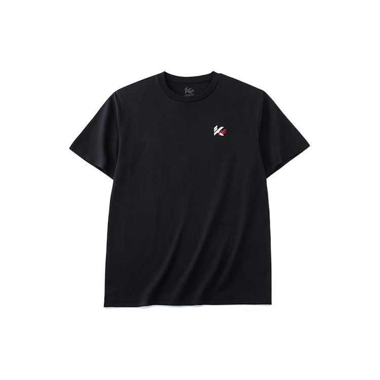 Anta Thompson KT Basketball Series Breathable Short Sleeve T-shirt With Back Number Print Men Tops Black 152221123-3