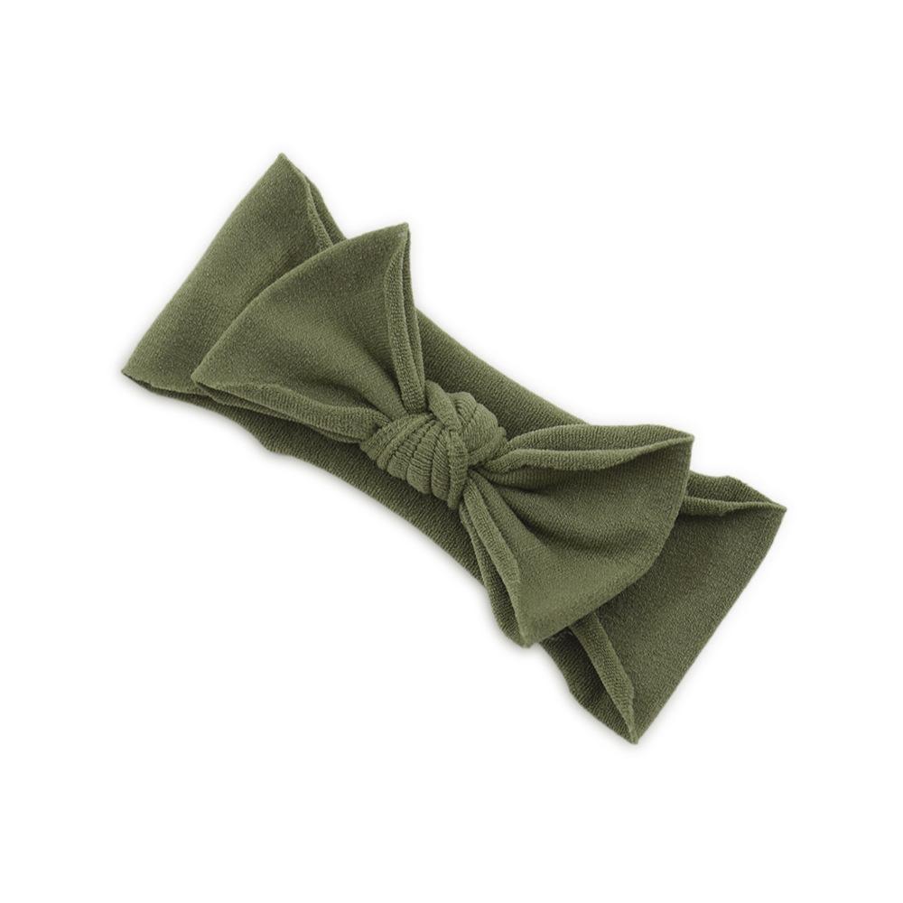 Çocuk Naylon Dikişsiz Fiyonklu Saç Bandı Elastik Saç Bandı Bebek Başlığı Bebek Saç Aksesuarları Düz Renk Düğümlü Saç Bandı