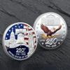 1pz Moneta Commemorativa Commercio Estero USA, Medaglia 250° Anniversario Indipendenza USA, Moneta Commemorativa USA 1776-2026