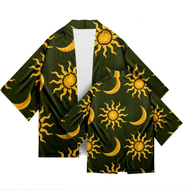 Women's Sun Pattern Series Shirt Performance Clothing Literature Japanese Uniform Dojo Hinoki Kimono Digital Printing