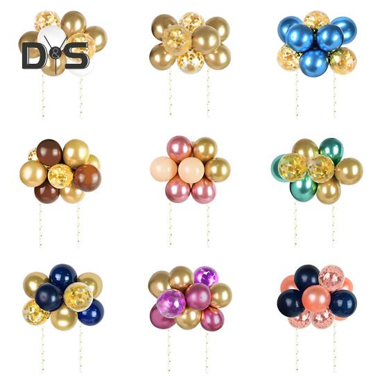 10 Pcs 4 Inch Balloons Cake Topper Happy Birthday Mini Balls Cake Topper DIY Baking Decoration for Anniversary Birthday Party Baby Shower Decor