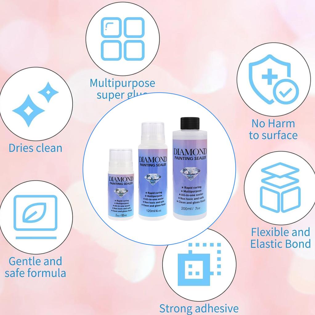 60ML/120ML/200ML Diamond Painting Sealer DIY Conserver Puzzle Glue Diamond Painting Accessories and Tools