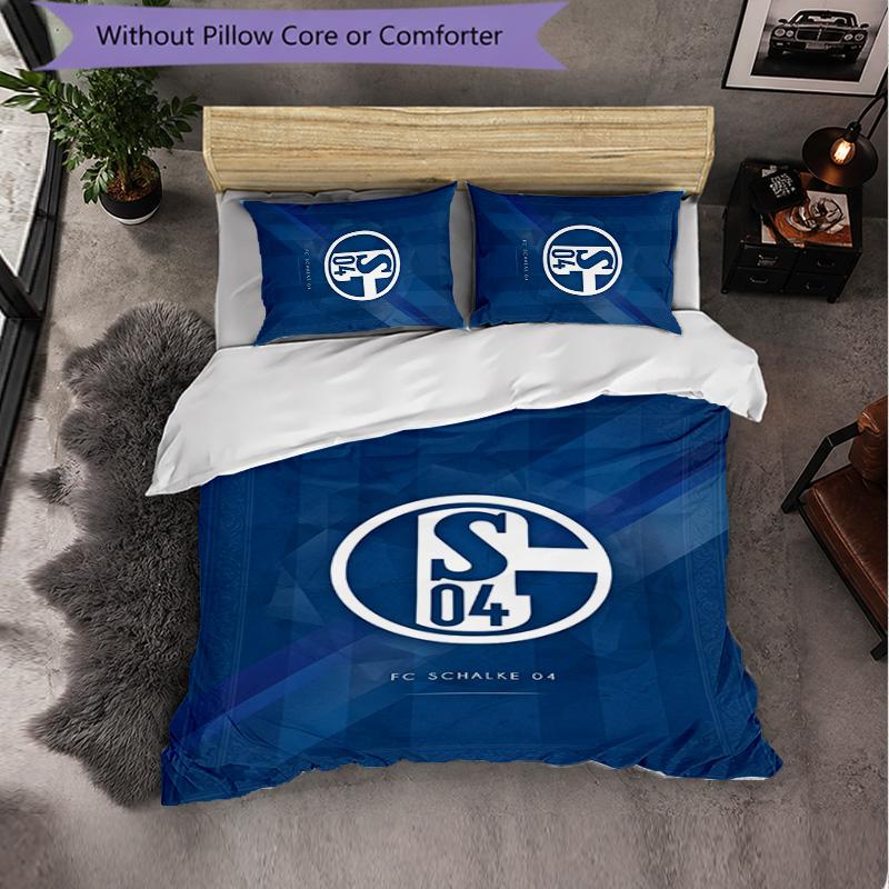 Biancheria da letto a tema Schalke 04 Set 3 Pezzi Copripiumino Biancheria da letto Decorativa per Camera da Teen Decorazione per la Casa