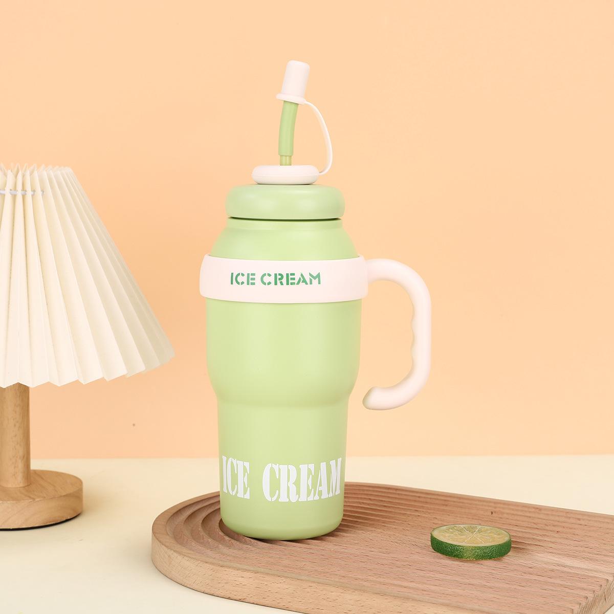 

Нержавеющая сталь Большая ручка MAC Ice Bulba Чашка Высокий уровень внешнего вида Чай Разделение термос чашка Портативная автомобильная удобная чашка 1000ML