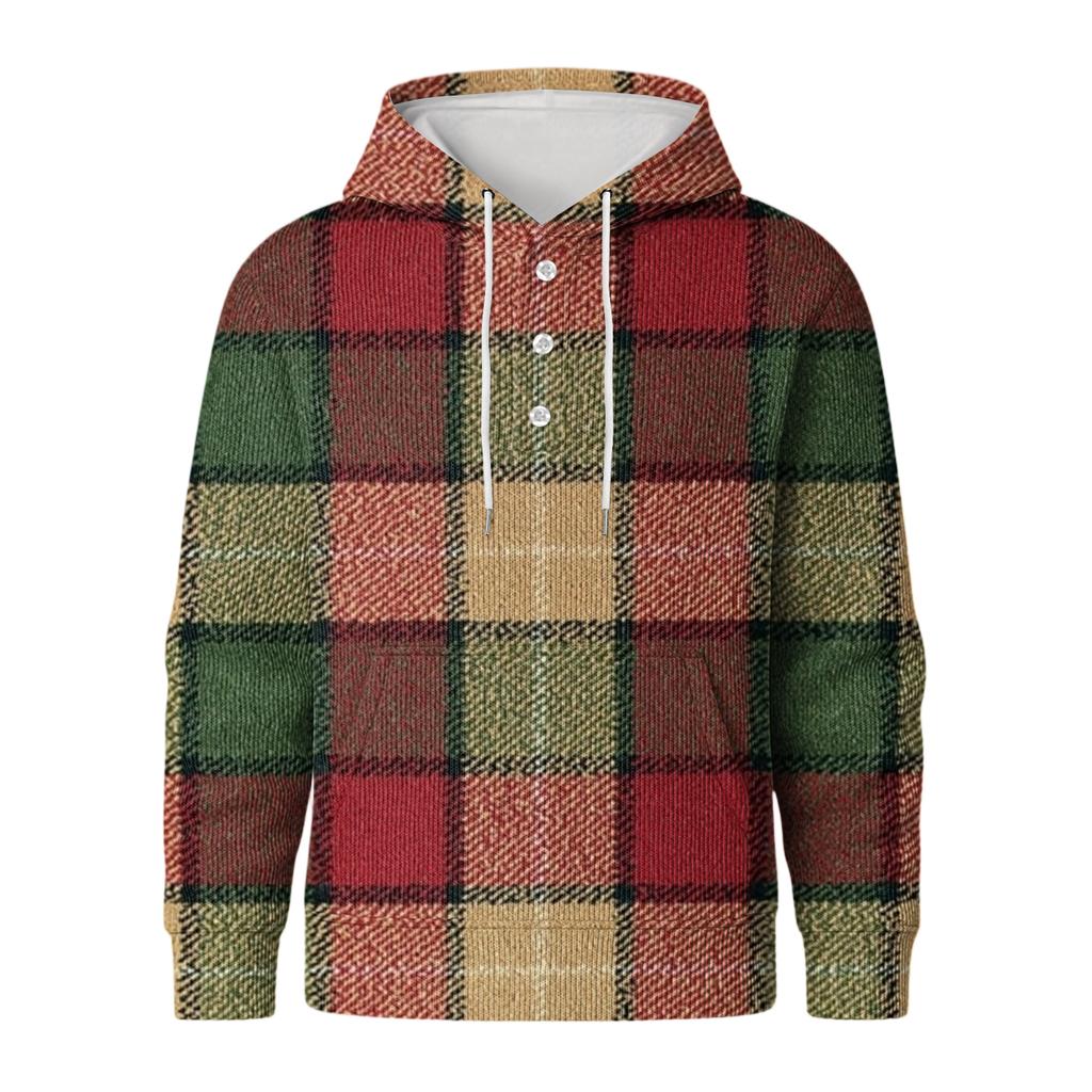 Men's Knit Hooded Sweatshirt Casual Long-Sleeve Sweatshirt