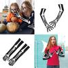 Skeleton Full Finger Gloves Bone Print Mittens Halloween Long Arm Length Wrist Length Dance Gloves Costume Accessory