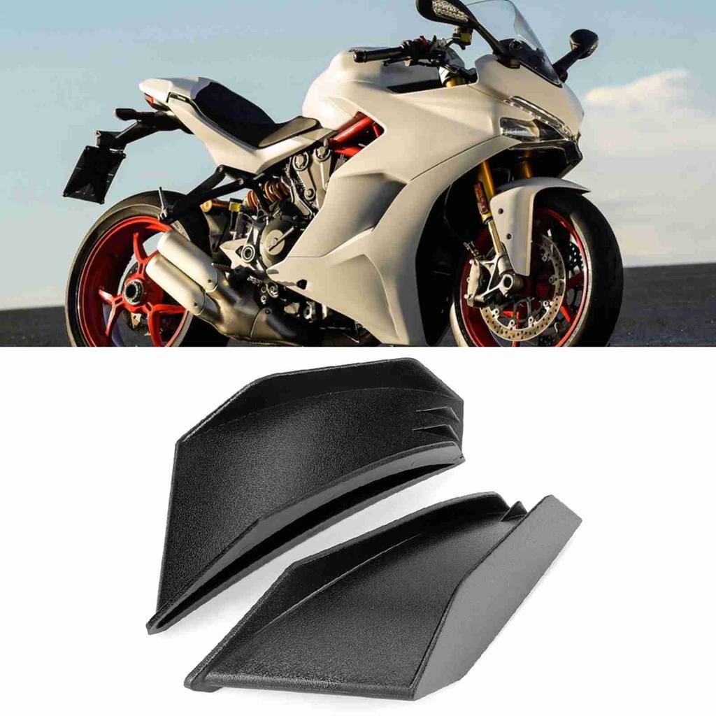 1 Pair   Motorcycle Winglet Aerodynamic Wing Kit Fit For   (Black)
