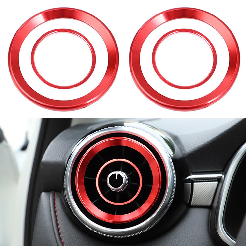 4Pcs Car Air Outlet Cover Interior Parts Circle Mouldings Chrome AC Frame Trim Decoration Accessories Auto