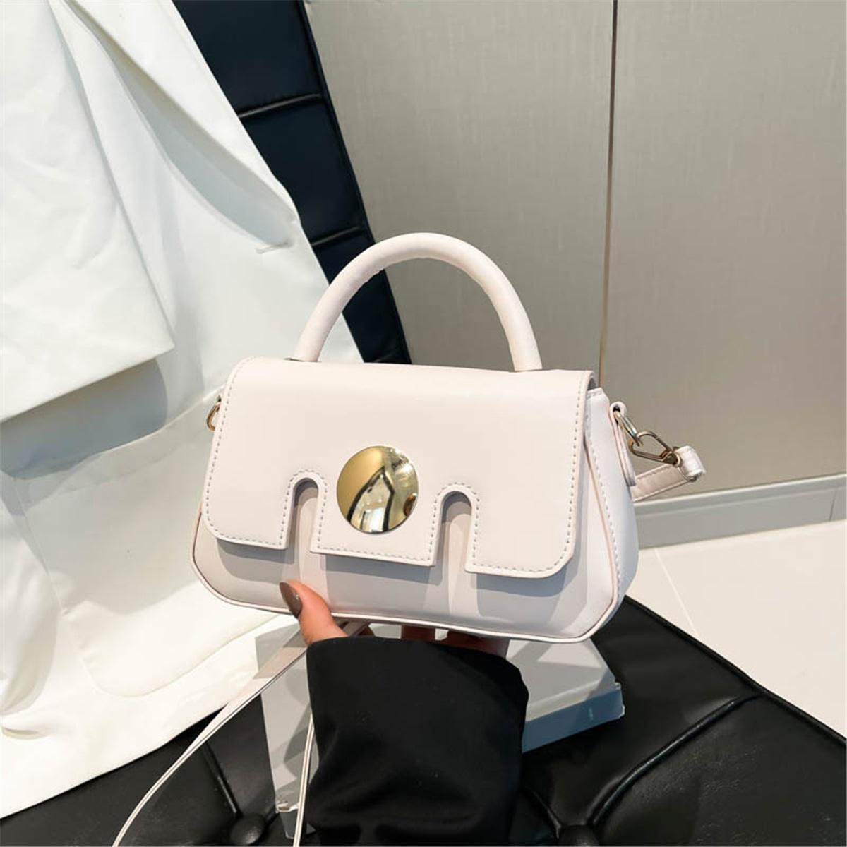 

Французский тренд личности Простая конфетная расцветка Новая корейская версия повседневной одноплечевой сумки кроссбоди ручной работы женская маленькая квадратная сумка белый