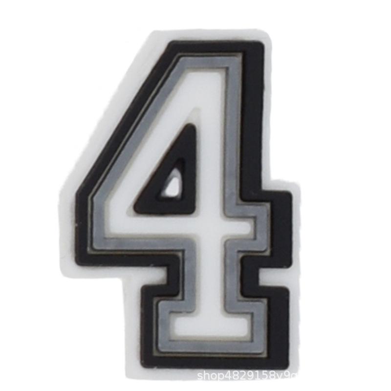 Zhibixing Soft Rubber Clog Accessories: 37 Styles of Black and White Letters & Numbers for Customizing Shoe Buckles and Flowers.