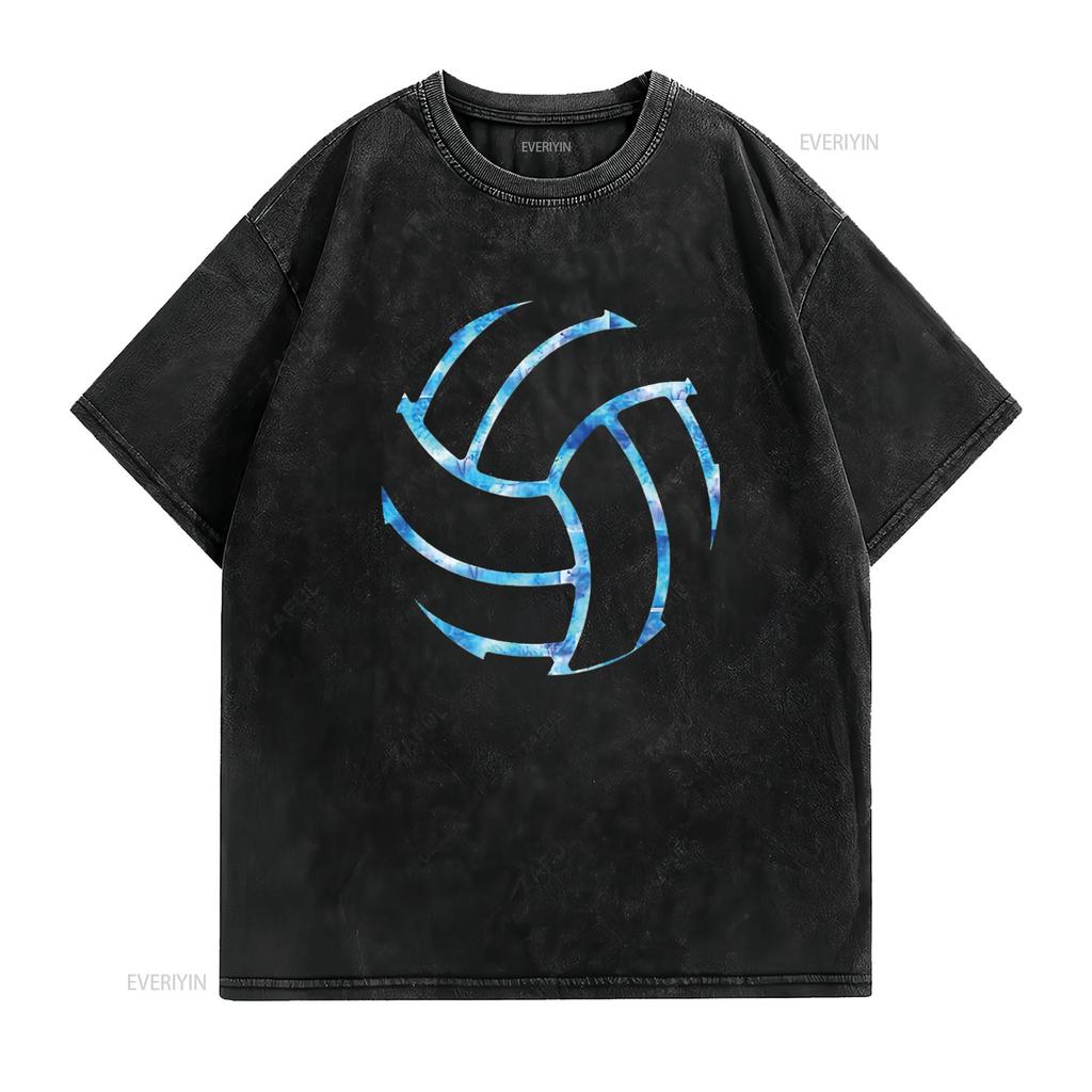 Volleyball stuff Kleidung Batik Geschenk für ein jugendliches Mädchen Spieler T-Shirt vintage gewaschenes Oberteil für den Alltag Streetwear Vielseitig
