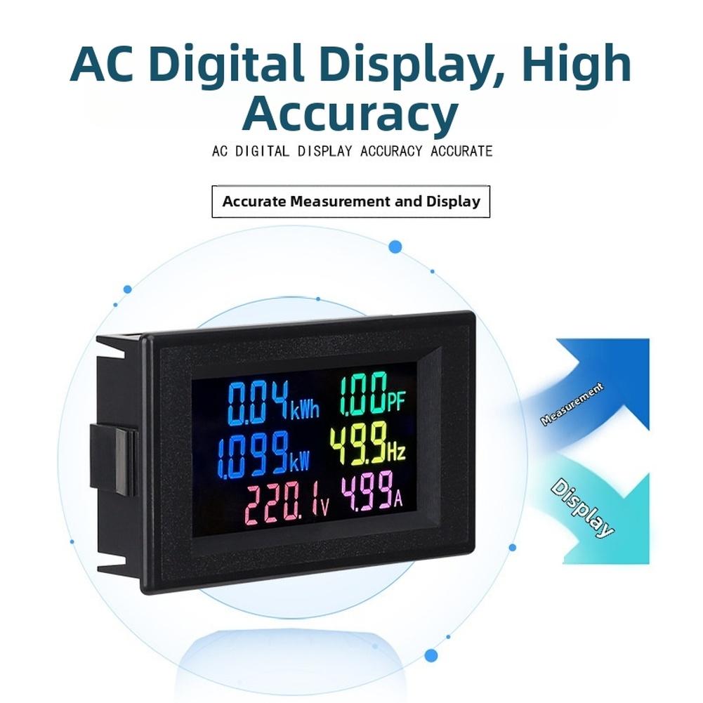1pc LCD Digital Display Single Phase Power Meter AC 60-300V 0-100A Energy Voltage Current Frequency Power Factor Monitoring