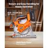 SucceBuy Cordless Circular Saw 4700 RPM 6-1/2 inch Blade 0-45 Degree Bevel Brushless Motor with LED Light Battery and Charger
