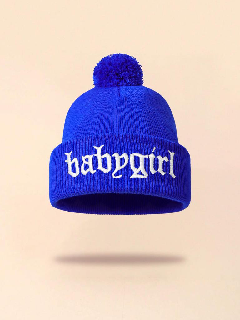 Autumn And Winter Thin Knitted Hat Men'S And Women'S Embroidered Wool Cold Hat Student Shopping Sweet Cute Pullover Hat