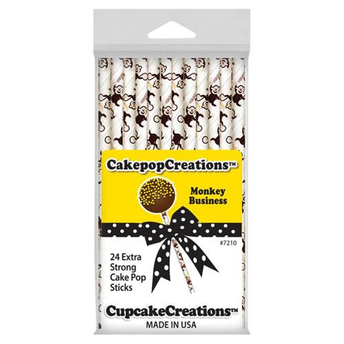 CCC Cake Pop Sticks 15cm 24pk (Monkey Bus)