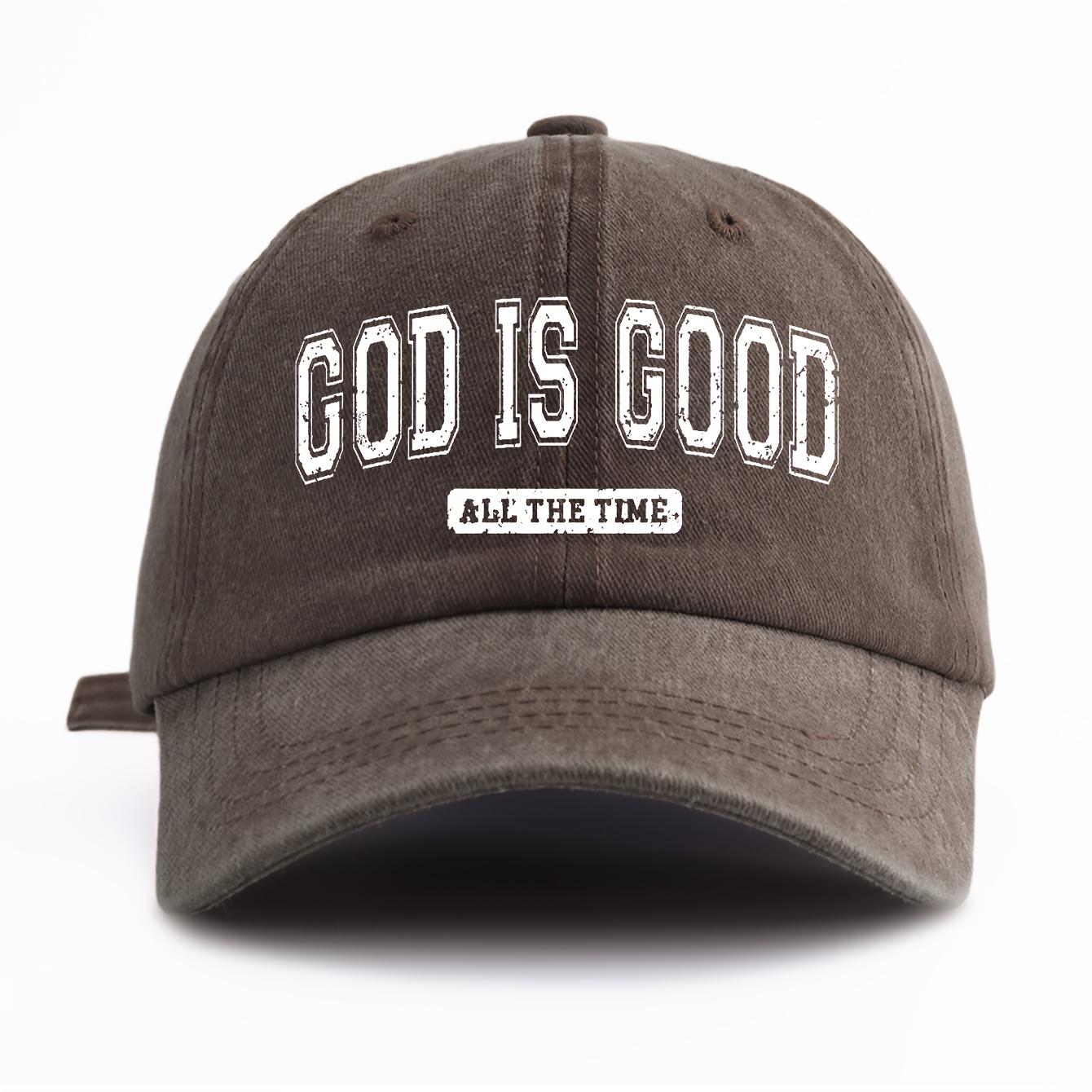 

GOD IS GOOD Печатная Стирка Водой Бейсболка Простая, Повседневная, Модная, Регулируемый Размер Для Активного Отдыха, Ежедневного Использования, Вечеринки, Отпуска Adjustable кофейный