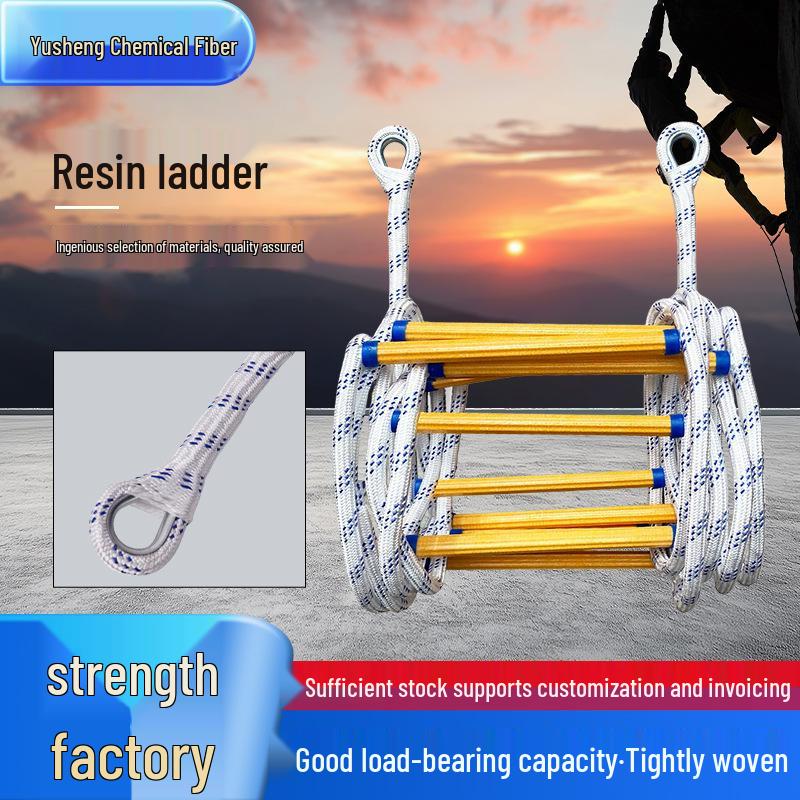 Non-Slip Soft Resin Outdoor Climbing & Rescue Ladder - Insulated Life-Saving Escape Rope Ladder