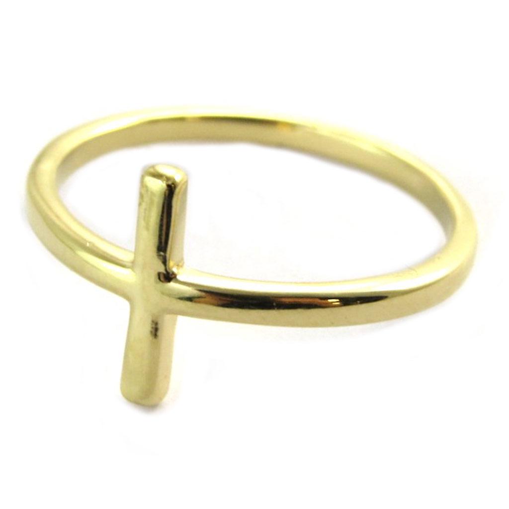 Bague Plaqué Or 'Croix' doré - 17x10 mm