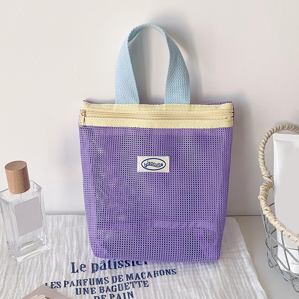 Mesh Makeup Toiletry Storage Bags Portable Travel Makeup Handbags Shower Tools Organizer Hanging Cosmetic Organizer Pouch