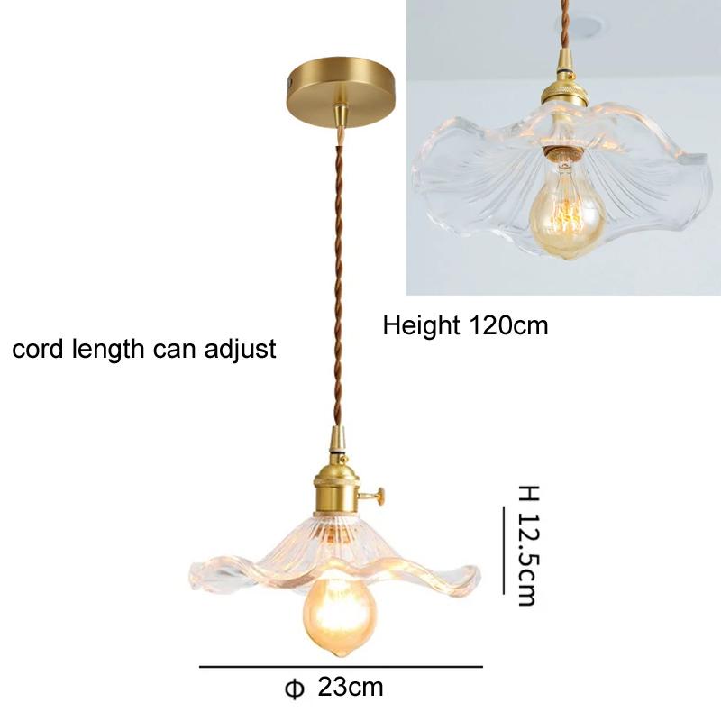 Vintage Ripples Glass Pendant Lamp Bedroom Dining Room Kitchen Retro Pendant Light Indoor Decor Hanging Light Ceiling Chandelier