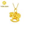 Shuibei 999 Fine Gold Slim Waist Necklace: 3D Hard Gold Women's Pendant Charm, Popular Live Broadcast Hot Seller.