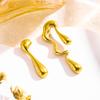 Stainless Steel Geometric Water Drop Earrings - Irregular, Sweet, Cool Design for Women