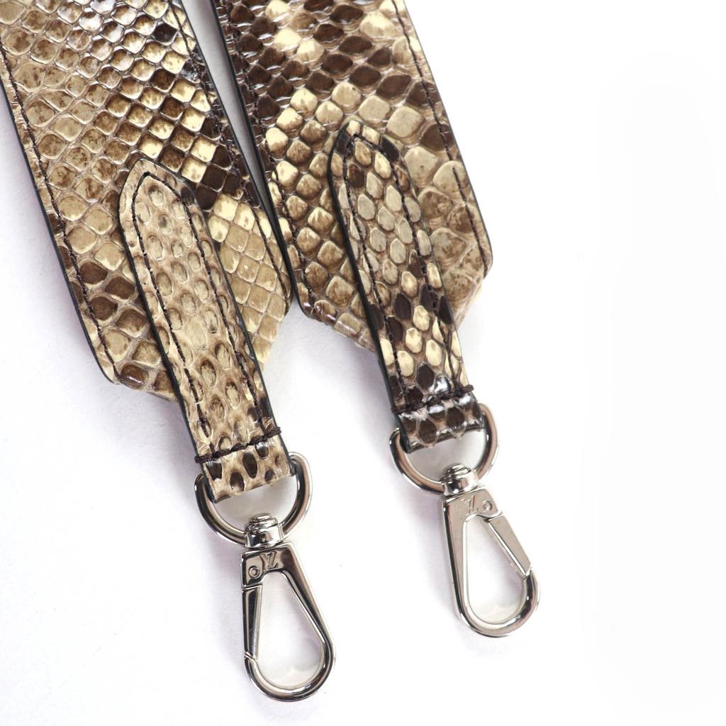 Excellent LOUIS VUITTON Shoulder strap Python leather Brown pink Women J02293 Used