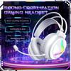 Wired Gaming Headset with RGB Light, 50mm Driver 360° Bendable Noise‑cancelling Mic 3.5mm USB Gaming Headphones for PC PS4 Xbox One