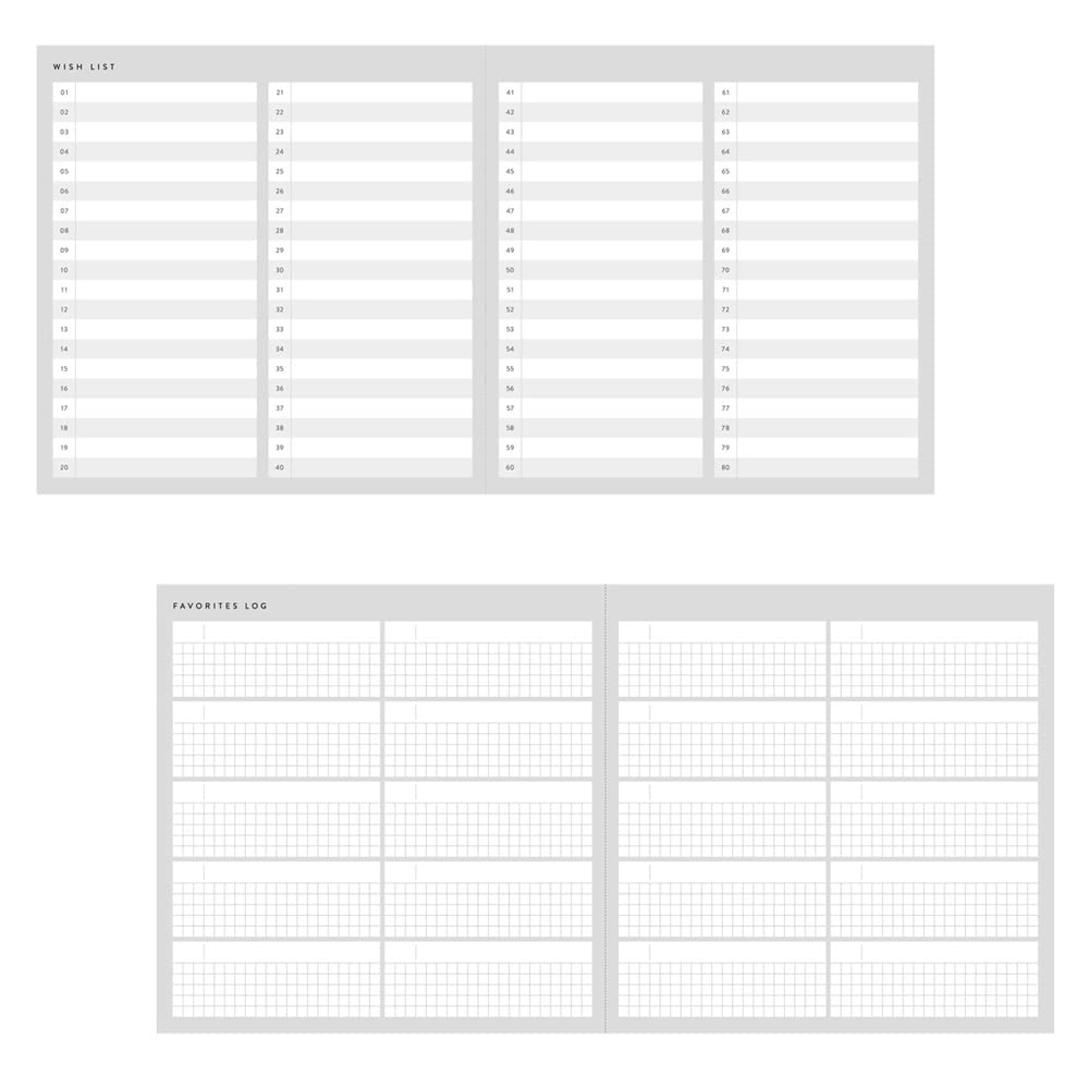 Date-Free Daily Marks Log Diary, Gray, FLDR-DA01-GY