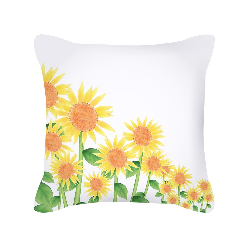 New Thanksgiving Throw Pillow Cover Yellow Letter Sunflower Office Cushion Sofa Pillow Cover