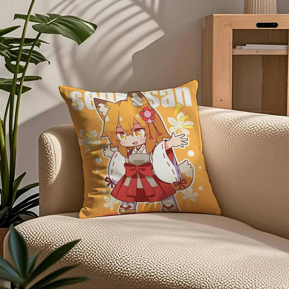 The H-Helpful F-Fox Senko San Pillow Case Comfort Sofa Bed Silky Elegant Invisible Zipper Custom Decorative Cushion Cover