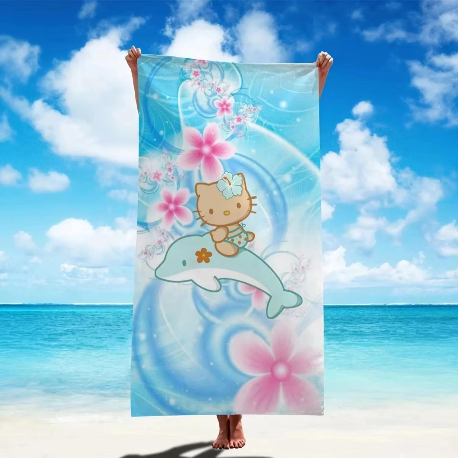 

Sanrio Hello Kitty & Dear Daniel Cute Beach Towel | Super Soft Quick Dry Microfiber Towel | Kawaii Anime Design for Christmas, B W30*H60(CM)
