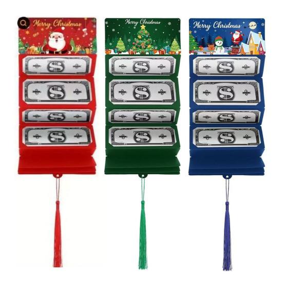 Christmas Red Envelope Money Box Gift Card Holder 10 Slots Surprise