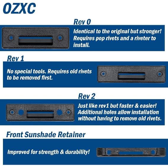 OZXC Rear Sliding Moonroof Cover Latch, Sunroof Lock - Rev 0 - GM F Retainer 84900118, Compatible with Chevy Traverse, GMC Acadia, Buick Enclave