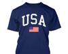 USA med amerikansk flagga - Herr T-shirt och barn T-shirt Grafisk Nyhet T-shirt - Patriotiska Amerikas Förenta Stater 'Murica 4th of July