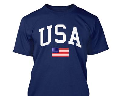 USA con Bandiera Americana - Maglietta da Uomo e T-shirt per Bambini Grafica Divertente - Patriottica Stati Uniti d'America 'Murica 4 Luglio