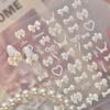 Professional Look Nail Art Stickers 5D Bow Pearl Heart for French Polka Dot Nails