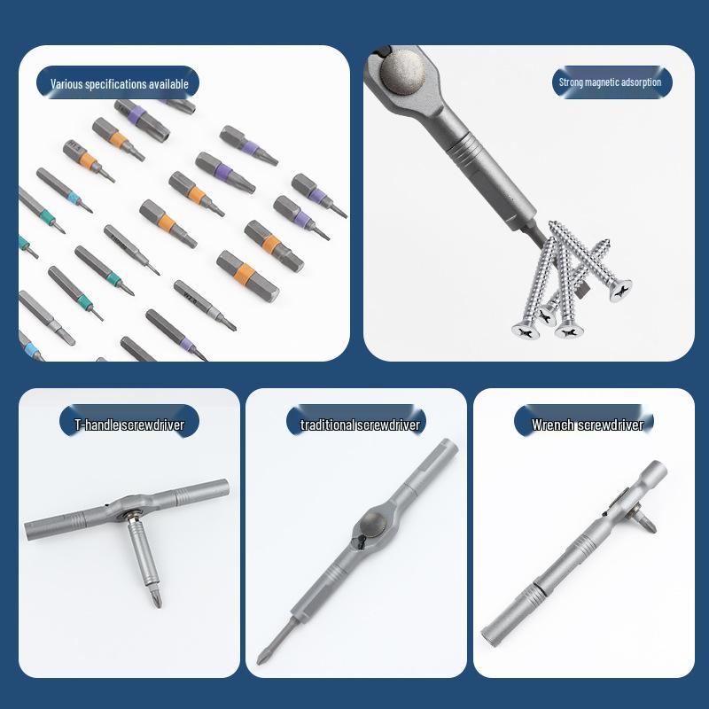 50-in-1 Multi-functional Ratchet Screwdriver Set with S2 Steel High Hardness Bits