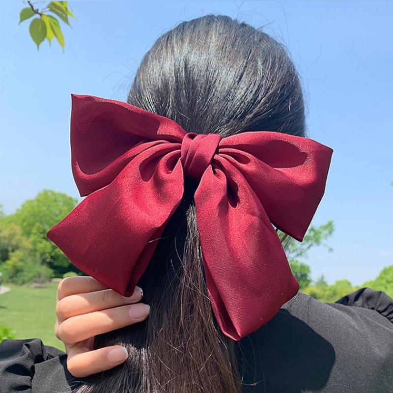 Women's Red Big Bow Hairpin Elegant Hairpin Hair Accessory Clip Headdress