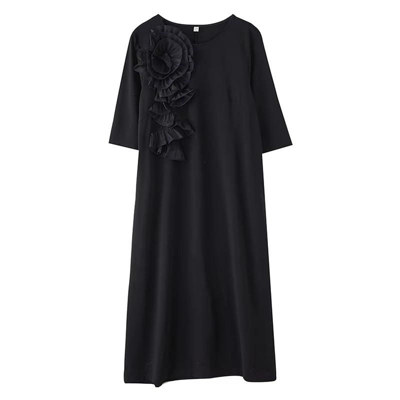 

Xitao Платье женское свободного кроя в стиле пэчворк с цветочным принтом ZMY1064 One Size чёрный